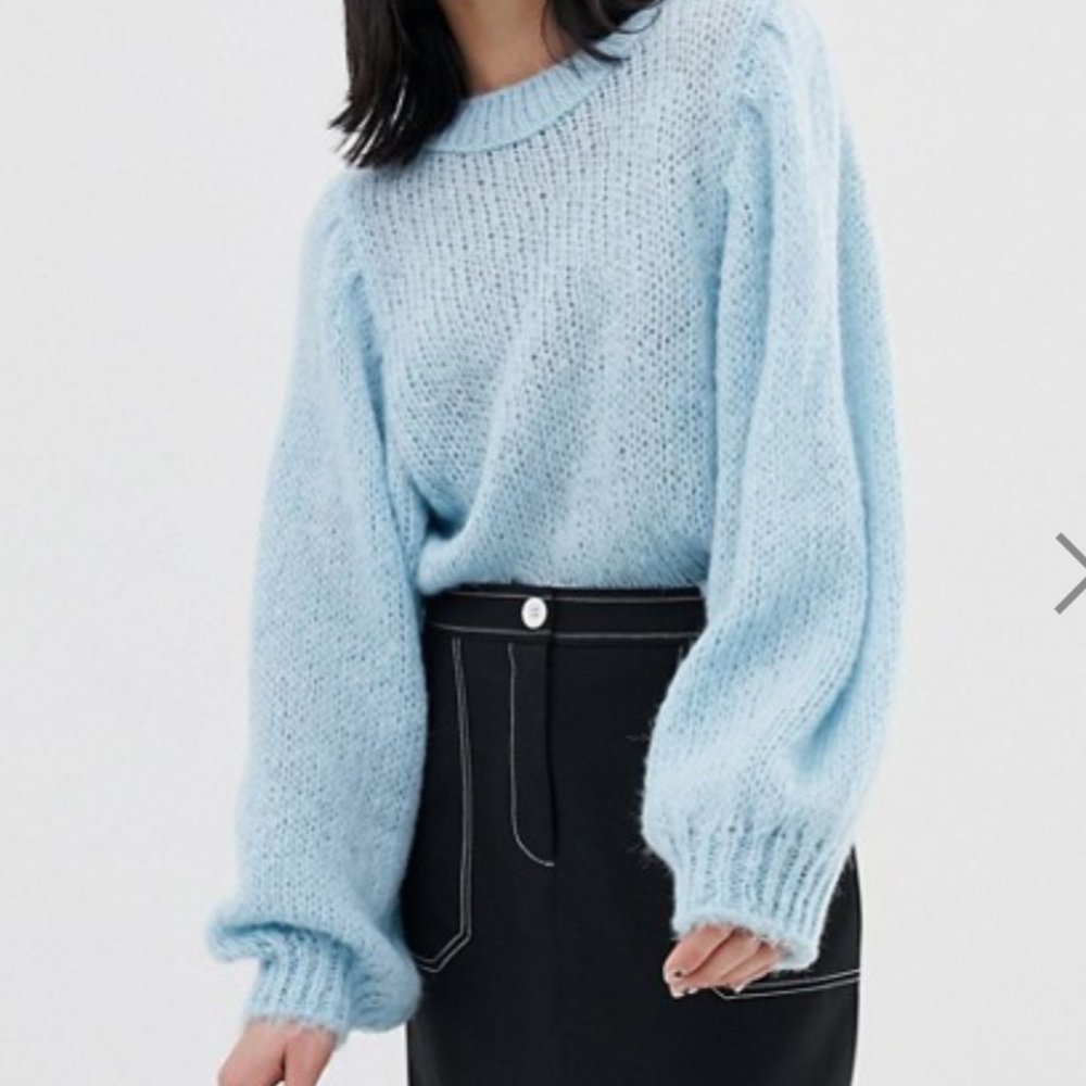ASOS Balloon Sleeve Cropped Sweater